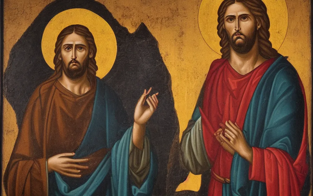 Prompt: unortodox christian portrait of jesus