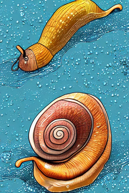 Image similar to pond snail, highly detailed, digital art, sharp focus, trending on art station, illustration