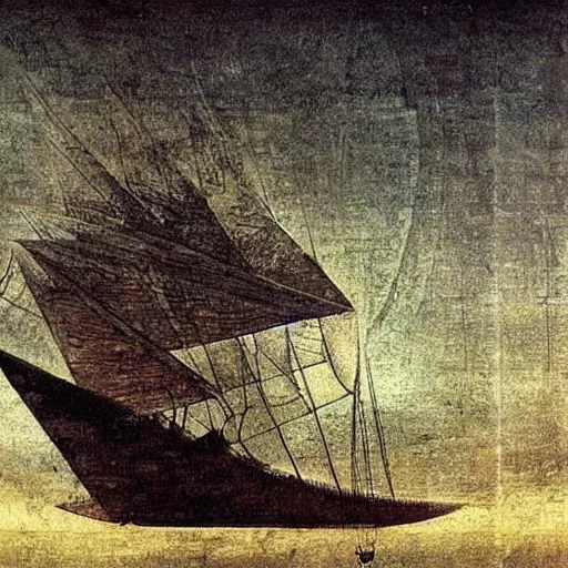 Prompt: a spaceship concept design by leonardo davinci.