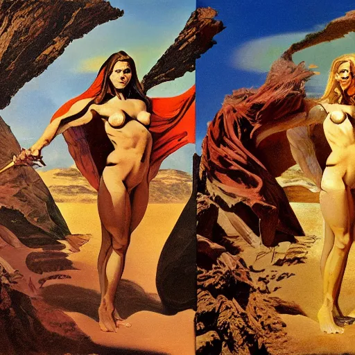 Prompt: 4 seasons of peace of desert truth God Sand menace in the style of Frank Frazetta, Jeff Easley, Caravaggio, extremely clear and coherent, 8K resolution-W 1024