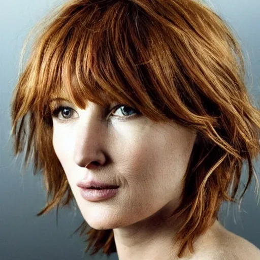 Image similar to award winning portrait of kelly reilly as a young man!!! bare ears, short!! brown!! hair and hazel!!! eyes, stubble