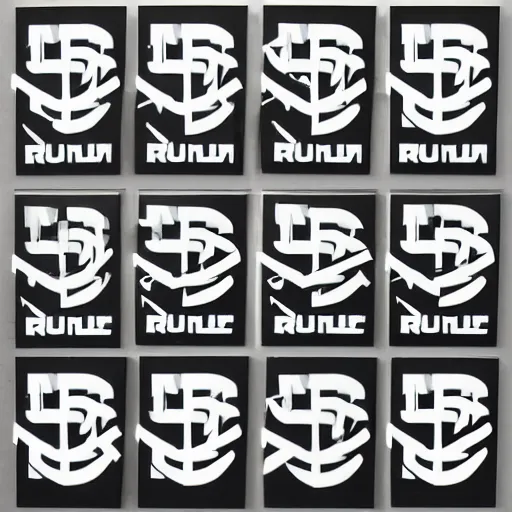 Image similar to black on white nike graphic design stickers in style of david rudnick, eric hu, y 2 k, brutalism