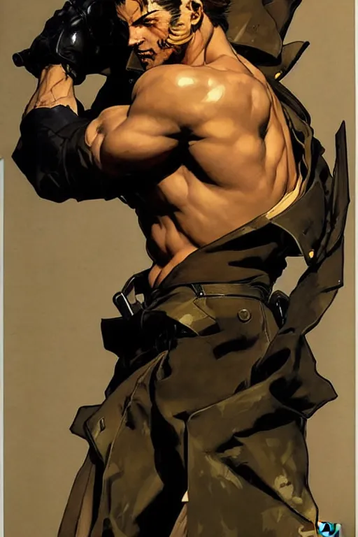 Image similar to attractive man, painting by j. c. leyendecker, yoji shinkawa, katayama bokuyo