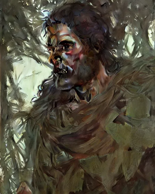 Image similar to god of the forest, rugged, male, detailed face, muscular, intricate, highly detailed, digital painting, artstation, concept art, sharp focus, illustration, art by greg rutkowski and alphonse mucha