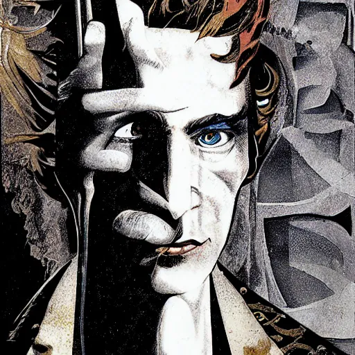 Prompt: Guybrush Threepwood by Dave McKean