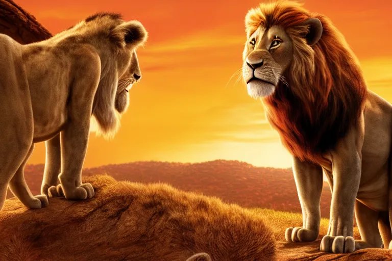 Image similar to Nicolas cage in lion king high resolution still