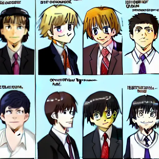 Prompt: the office tv show(2005) if it were an anime high detail