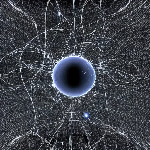 Prompt: army of interconnected neurons made of steel in space with hubble background, vray, 5 5 mm