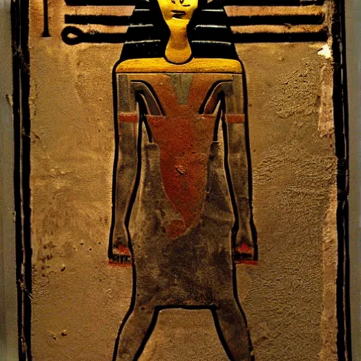 Prompt: The American Psycho, ancient egyptian art