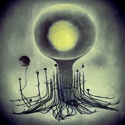 Image similar to transparent unique 8 legged mountain range curve loon atom bomb trumpet urn, by paul klee and esao andrews and evard munch, art on instagram, charcoal drawing, seapunk