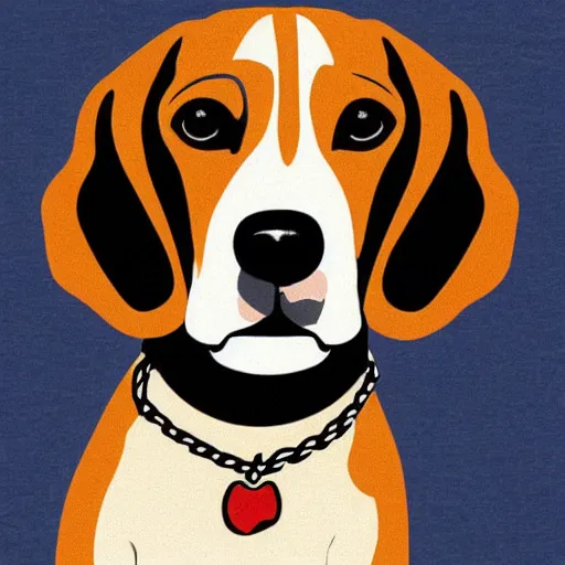Image similar to a t shirt design of a beagle king by art germ