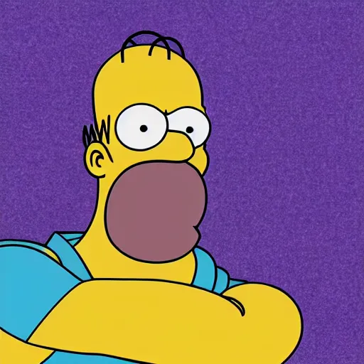 Image similar to homer simpson as thanos, 4 k, high detail, high - resolution photograph, professional photography, ultra - detail