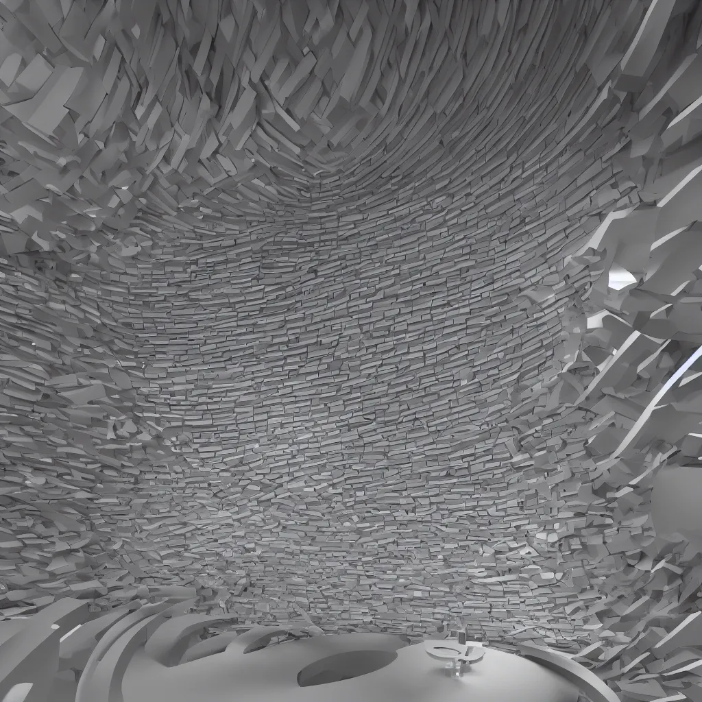 Prompt: visually seductive curvilinear mi architecture render