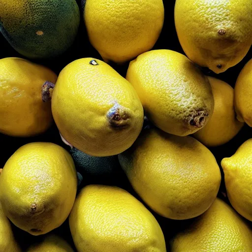 Image similar to a photo of an army of lemons, realistic, 4 k,