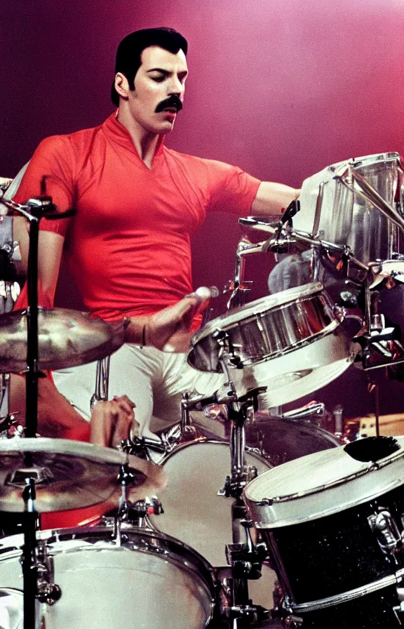 Image similar to freddy mercury playing the drums