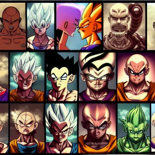 Image similar to portrait of dragonball character, trending on artstation