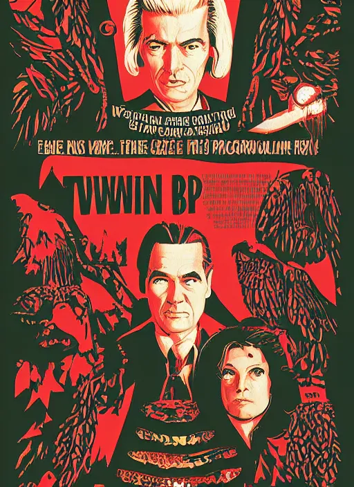 Prompt: Twin Peaks movie poster artwork by T Wolf, P Cattaneo, S Barald