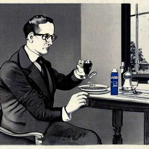 Image similar to Victorian Era president Hank Hill drinking a Pabst Blue Ribbon