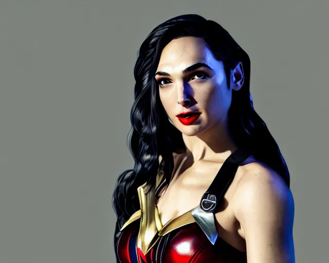 Image similar to Gal Gadot As Harley Quinn, Playboy Centerfold, Full Figure, 8K, octane render, HDR, photorealistic, volumetric lighting, Hyperrealistic-H 960