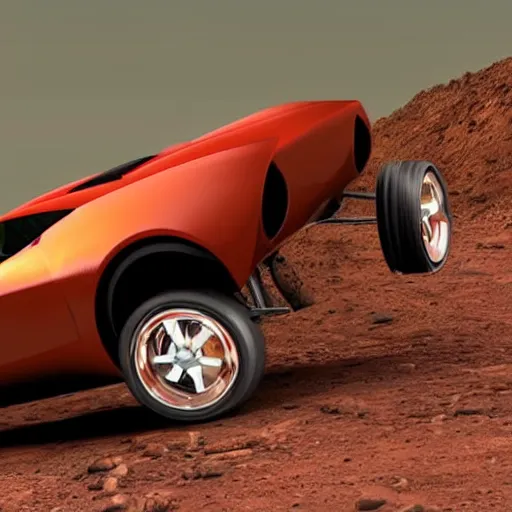 Prompt: a super car on mars