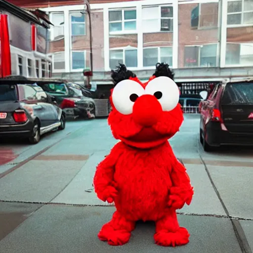 Image similar to thicc elmo, with sweatpants