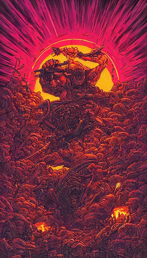 Image similar to rage, by dan mumford,