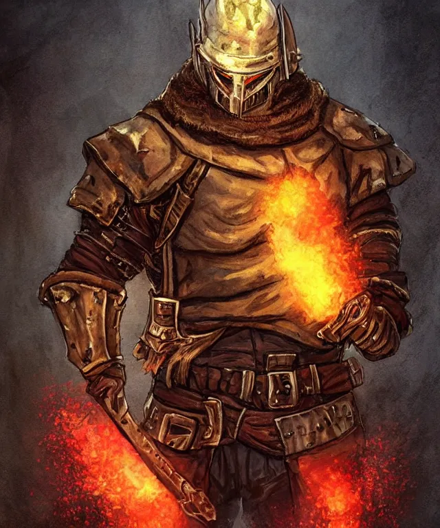 Image similar to a oil / watercolor painting full body character portrait of a sheriff / paladin in the style of dark souls in the style of darkest dungeon trending on artstation deviantart pinterest detailed realistic hd 8 k high resolution