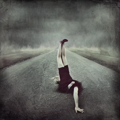 Prompt: like a rolling stone, photograph by brooke shaden