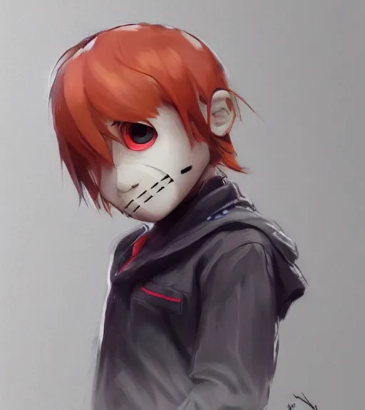 Image similar to beautiful little boy anime character inspired by jason voorhees, art by rossdraws, wlop, ilya kuvshinov, artgem lau, sakimichan and makoto shinkai, concept art, anatomically correct, extremely coherent, realistic, mask, smooth hd, 8 0 s haircut