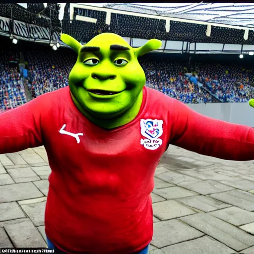 Image similar to shrek! from norffc, bazza shrek, meat pies sausage rolls, come on ingerlund