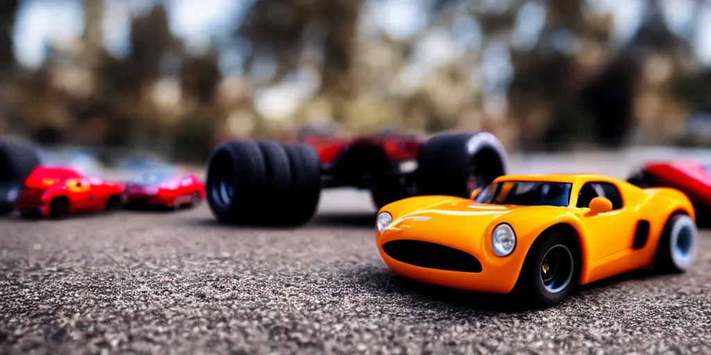 Image similar to Hot Wheels, coolest car ever, cinematic, 4K, HD, depth of field, bokeh, pirelli.