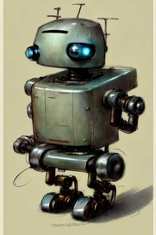 Prompt: ( ( ( ( ( 1 9 5 0 s robot wheeled tracked. muted colors. ) ) ) ) ) by jean - baptiste monge!!!!!!!!!!!!!!!!!!!!!!!!!!!!!!
