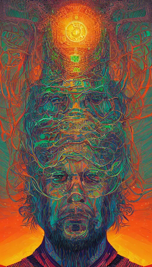 Image similar to portrait of a digital shaman, by dan mumford,