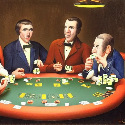 Prompt: bananas playing poker