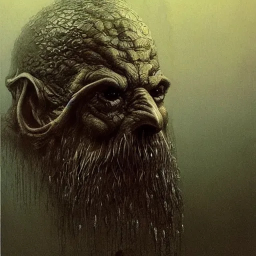 Image similar to the hobbit goblin concept art, lord of the ring, the hobbit concept art, beksinski