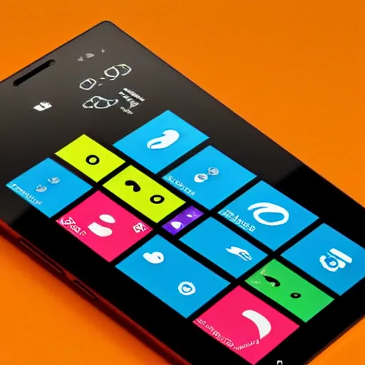 Prompt: a futuristic smartphone based on the design of the nokia lumia in yellow