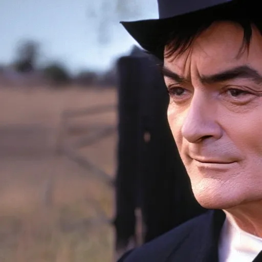 Image similar to charlie sheen in an amish comedy drama