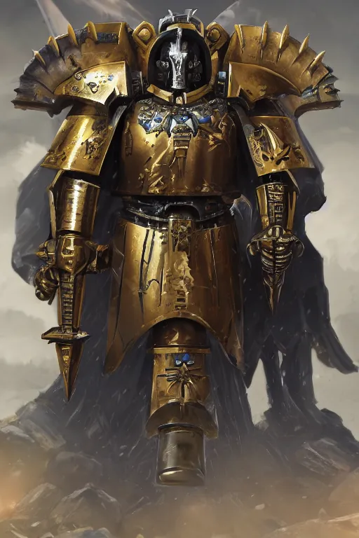 Image similar to armor portrait heros warhammer 4 0 k horus heresy fanart - the primarchs emperor by johannes helgeson animated with vfx concept artist & illustrator global illumination ray tracing hdr fanart arstation zbrush central hardmesh 8 k octane renderer comics stylized