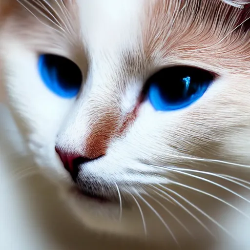 Image similar to White Cat with ethereal blue eyes