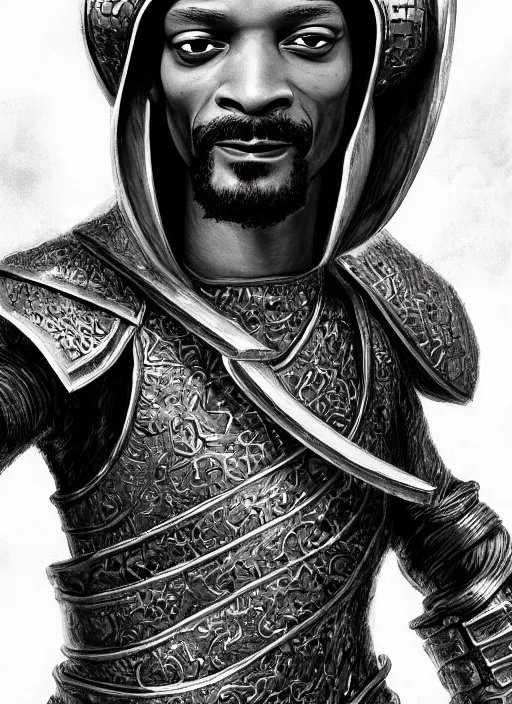 Image similar to snoop dogg as a mage, short beard, grumpy, plate armor, Ivan Aivakovsky, Boris Vallejo, epic fantasy character art, D&D Concept Art, full length, ultra Realistic, Regal, Refined, Detailed Digital Art, Exquisite detail, post-processing, masterpiece, Cinematic Lighting, Unreal Engine, 8k, HD,