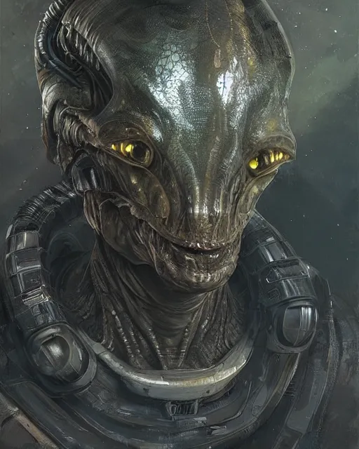 Image similar to detailed portrait alien, elite, by Ismail inceoglu dragan bibin hans thoma greg rutkowski Alexandros Pyromallis Nekro Rene Maritte Illustrated, Perfect face, fine details, realistic shaded, fine-face, pretty face