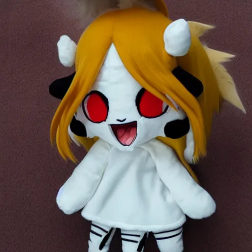 Prompt: cute fumo plush of an angry girl, furious, anime girl