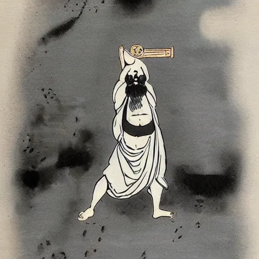 Prompt: zen ink painting of bodhidharma