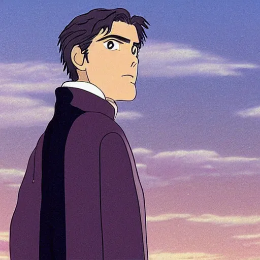 Image similar to frame of george clooney from miyazaki's howl's moving castle