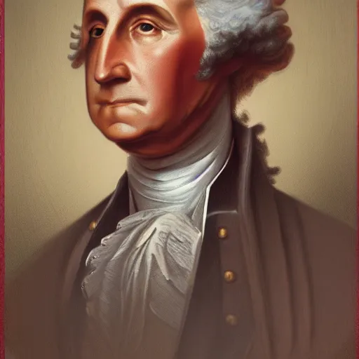 Image similar to a photorealistic colored pencil sketch of a distinguished George Washington wearing a gold chain around his neck with a small Doubloon coin attached as a necklace. This 4K HD image is Trending on Artstation, featured on Behance, well-rendered, extra crisp, features intricate detail and the style of Unreal Engine.