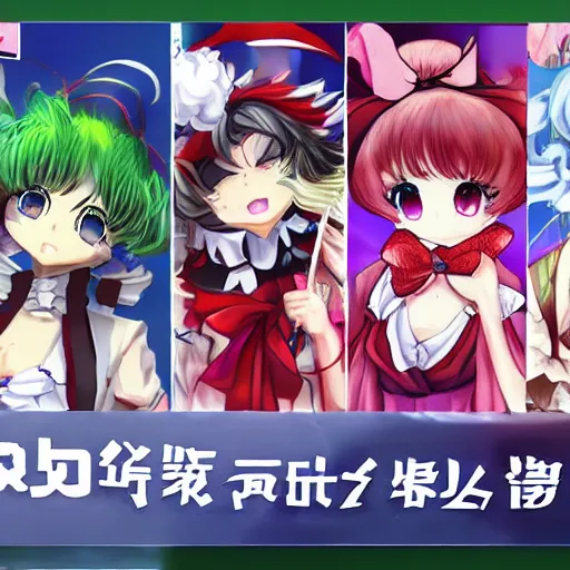 Prompt: Anime screenshot of Touhou Project's Danbooru