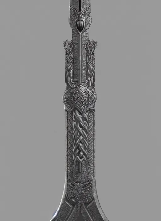 Prompt: epic fantasy sword, Proto-Slavic mythology, white background, detailed and realistic, 4k, artstation, octane render