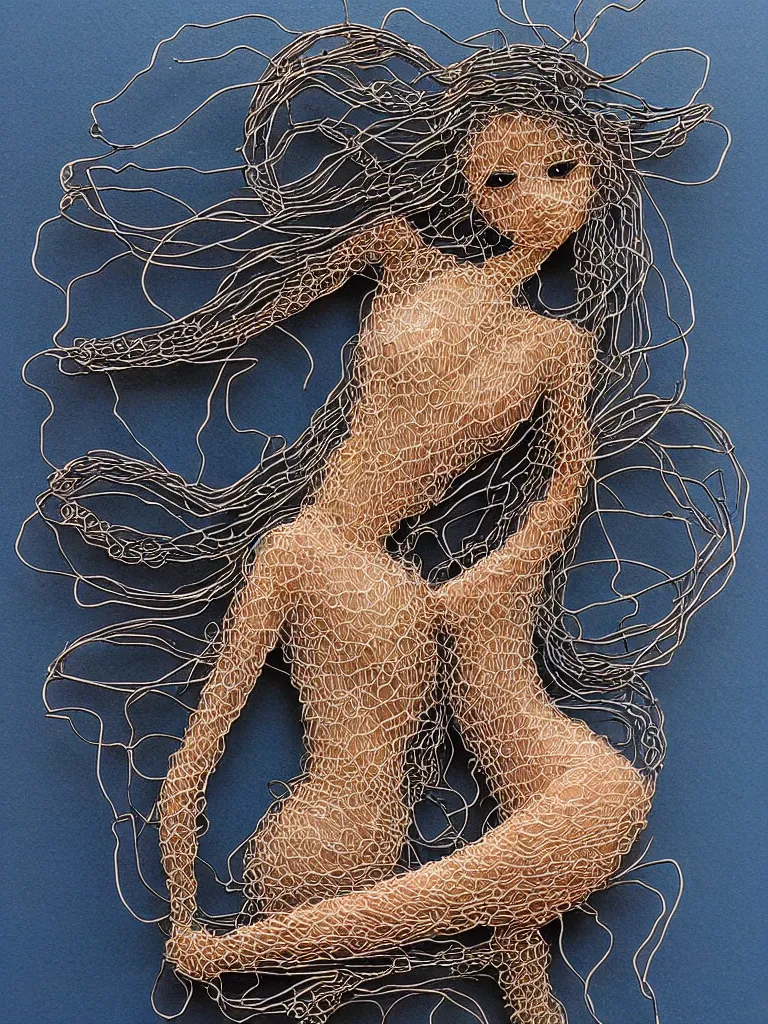 Image similar to wire art of a nymphette