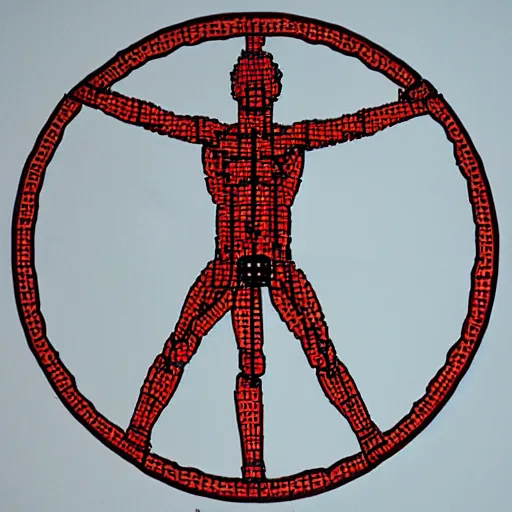 Image similar to the vitruvian man as a lego figure