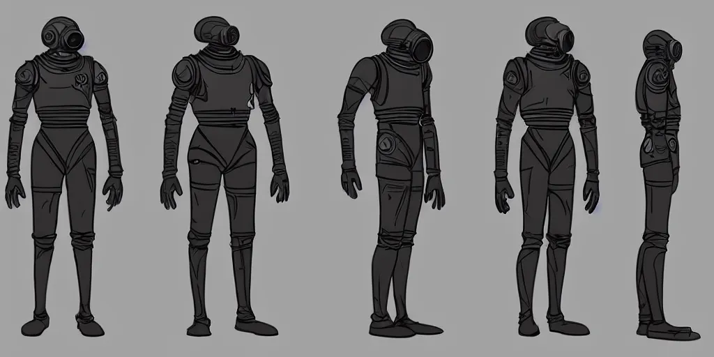 Image similar to male, fully body, elongated figure, science fiction space suit with a helmet, large shoulders, short torso, long thin legs, tiny feet, character sheet, funko, digital sketch, hyperdetailed, dieselpunk, stylized character design, concept design, in the style of mike mignola